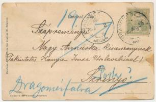 1906 Tiszavölgy, Erdészvölgy, Kuzij (Lonka, Luh; Máramaros); részlet a vasútállomással. Kaufman Ábra...