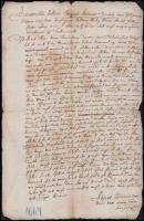 1669 Darócban (Kárpátalja) lakó Deregnyey Istvánné perének leírása egy beírt oldalon magyar nyelven