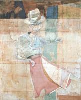 Nagy Gábor festőművész kiállítása a Csók Galériában 1981 áprilisában. (Dedikált kiállítási mappa két reprodukcióval és ismeretlen művész rajz-vázlatával.) [Budapest, 1981]. Csók Galéria (ny. n.) 2 t. (színes) + 1 melléklet (egyleveles pályakép). Dedikált: "Tisztelettel! Nagy Gábor, 1981." Nagy Gábor (sz. 1947) Munkácsy-díjas festőművész, főiskolai tanársegéd, később docens és tanszékvezető. Figuratív művészetét 1974-től ismerhette meg a közönség, művei az 1970-es évek végétől kisebb német, svájci, belga és francia kiállításokon is szerepel. Művészeti mappánk az életrajzi mellékleten kívül két színes reprodukciót tartalmaz. A kiadói mappa hátsó borítóján ismeretlen művész által rajzolt csoportkép-vázlat. Jó állapotú lapok, színes, illusztrált, enyhén foltos kiadói mappában. Jó példány.