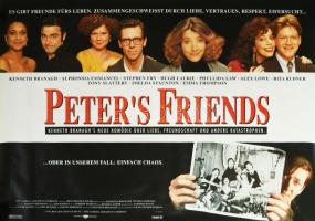 1992 Peter's Friends (Kenneth Branagh, Emma Thompson), német filmplakát, papír, feltekerve, apró lapszéli gyűrődésekkel, 84x119 cm
