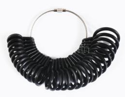 Gyűrűméretmérő szett, műanyag, újszerű