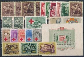 1955-1957 Kis tétel, benne sorok, önálló értékek, összefüggések és 1 db blokk, stecklapon