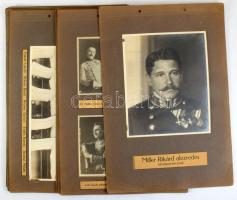 cca 1915 Nagyvárad, M. kir. honvéd hadapródiskola albuma (hiányos), 15 lapon Miller Rikárd alezredes, iskolaparancsnok, más tisztek és hallgatók fotóival (+1 fotó külön), fűzés és borító nélkül, 10x6,5 cm és 16,5x23,5 cm közötti méretű fotókkal