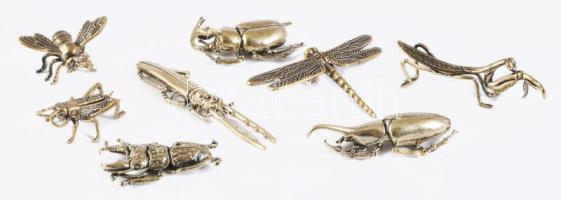 8 darab klf réz rovar figura, h: 10 cm alatt