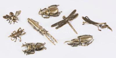 8 darab klf réz rovar figura, h: 10 cm alatt