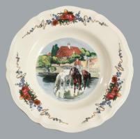 Sarreguemines Obernai 28 részes szervírozó összeállítás, jelzett, közte 1-1 sérüléssel, repedéssel, ...