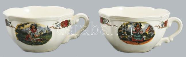 Sarreguemines Obernai 28 részes szervírozó összeállítás, jelzett, közte 1-1 sérüléssel, repedéssel, ...