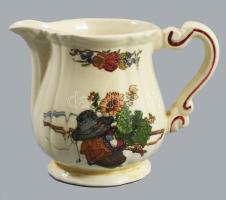 Sarreguemines Obernai 28 részes szervírozó összeállítás, jelzett, közte 1-1 sérüléssel, repedéssel, ...