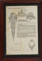 1940 M. Kir. "Szent István" 3. Honvéd Gyalogezred Parancsnokság Búcsúbarancsa, Bayor Vilmos ezredes aláírásával, hajtott, kissé foltos, apró szakadásokkal, üvegezett fa keretben, 42x29 cm