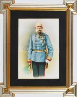 I. Ferenc József (1830-1916) osztrák császár, magyar és cseh király portréja, modern nyomat, üvegeze...