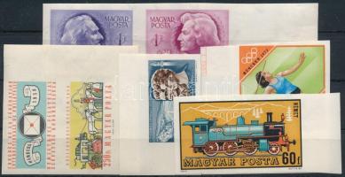 Kis vágott tétel, benne 6 db bélyeg, közte pár és szelvényes bélyeg stecklapon (10.000)