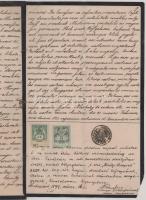 1899 A dénesfalvai Cziráky család címeres levelének (armalis) másolata, kézzel rajzolt címerrajzzal....