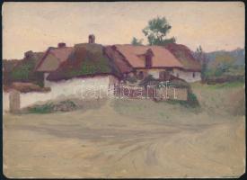 D. Némethy Miklós (1880-?): Utcarészlet, 1923. Olaj, karton. Jelzett a hátoldalán. Proveniencia: A művész hagyatéka. Sérült. 18,5x26 cm.