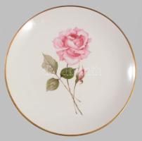 Arzberg rózsamintás asztalközép kínáló, aranyozott peremmel, jelzett, hibátlan, d: 30 cm