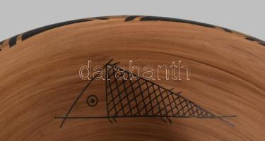 Jelzett halmintás kerámia kínáló, hibátlan, d: 38 cm, m: 12 cm