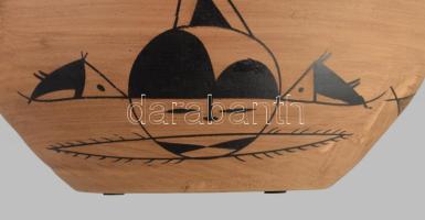 Jelzett halmintás kerámia kínáló, hibátlan, d: 38 cm, m: 12 cm