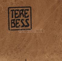 Jelzett halmintás kerámia kínáló, hibátlan, d: 38 cm, m: 12 cm