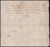 1650 Nagyvárad Körössi István, Rosaly Kun István és Lupsa Péter birtokügyben kelt részben magyar nye...