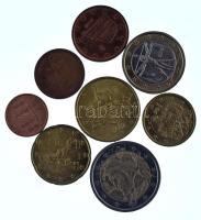 Olaszország 2002R 1c-2E (8xklf) forgalmi összeállítás T:AU,XF  Italy 2002R 1 Cent - 2 Euro (8xdiff) coin set C:AU,XF