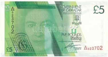 Gibraltár 2011. 5P "A/AA 023702" T:VF,F szép papír Gibraltar 2011. 5 Pounds "A/AA 023702" C:VF,F fine paper Krause P#35