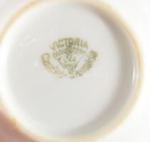 cca 1930 Victoria csehszlovák 10 részes gyermekjáték porcelán készlet, jelzett, kis kopással