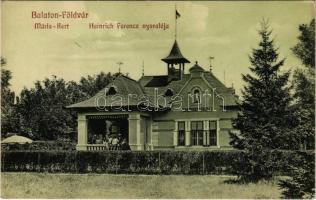 Balatonföldvár, Mária kert, Heinrich Ferenc nyaralója, villa. Kiadja Gerenday Gyula (lyuk / pinhole)