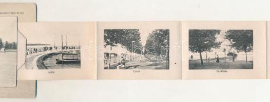 Balatonföldvár, leporellolap 10 mini képpel. Gerenday Gyula kiadása