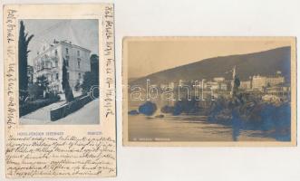 Abbazia, Opatija; - 5 db RÉGI város képeslap vegyes minőségben / 5 pre-1945 town-view postcards in m...