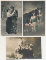 15 db RÉGI motívum képeslap: hölgyek, szerelmespárok, romantika / 15 pre-1945 motive postcards: ladi...