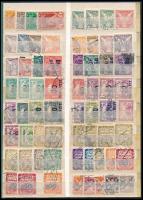 Csehszlovákia 1918-1920 128 db klf bélyeg fogazat és színváltozatokkal, berakólap 2 oldalán