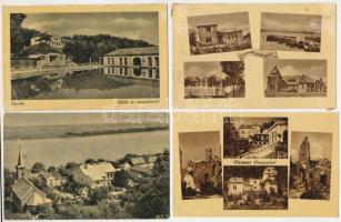 21 db MODERN magyar város képeslap (Képzőművészeti Alap, Művészeti Alkotások 50 és 60 filléres lapok) / 21 MODERN Hungarian town-view postcards