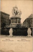 1902 Pozsony, Pressburg, Bratislava; Mária Terézia szobor, koronázási emlék szobor. Bediene dich allein / statue, monument (fl)