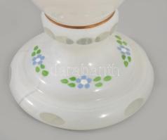 Cseh többrétegű üveg talpas kehely, hibátlan, m: 16,5 cm