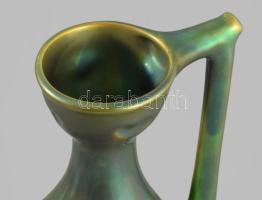 Zsolnay eozin mázas füles váza. Jelzett, hibátlan, m: 29 cm