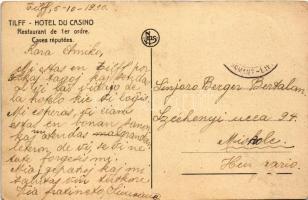 Tilff, Facade vers l'Ourthe et la Terrasse, Panorama, une saile á manger, Hotel du Casino, rest...