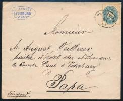 ~1863 10kr levélen "PRESSBURG" - PÁPA" (22.000)