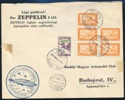1931 Zeppelin 2P levélen (20.000) + 2 db fénykép