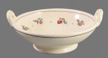 Gyümölcsös tál. Hódmezővásárhely Szénási Judit. Kézzel festett, jelzett, hibátlan d: 25 cm