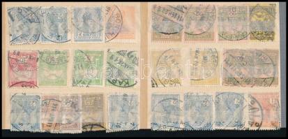 1913 52 db Turul bélyeg fekvő vízjellel, nyomási eltérésekkel, vastag számok, II. típ. bélyegek, olv...