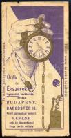 Kemény órás és ékszerész Budapest Baross tér 16. számolócédula, hajtott