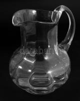 Antik vizes kancsó hutaüveg, hibátlan 25 cm,