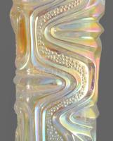 Jiri Zejmon cseh design üveg váza irizáló üveg. Formába öntött, hibátlan 23 cm