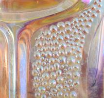 Jiri Zejmon cseh design üveg váza irizáló üveg. Formába öntött, hibátlan 23 cm