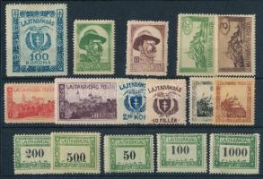 Nyugat Magyarország (VII.) 1921 Sorozat + 5 klf portó bélyeg, Bodor vizsgálójellel