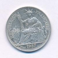 Francia Indokína 1937. 10c Ag T:AU,XF French Indo-China 1937. 10 Cents Ag C:AU,XF Krause KM#16.2