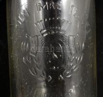 Gróf Károlyi Imre tejüzem rt. dombornyomott feliratos tejes üveg, hibátlan, m: 19 cm