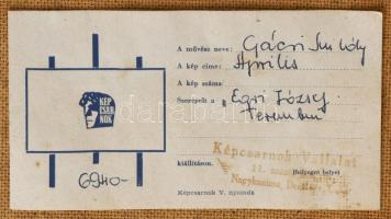 Gácsi Mihály (1926-1987): Április. Olaj, farost. Jelzett. Hátoldalán Képcsarnok Vállalat címkéjével....