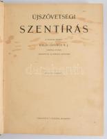 Újszövetségi Szentírás a Vulgata szerint. Káldi György S. J. fordítása nyomán, tekintettel az eredeti szövegre. Bp., é.n., Palladis, 319+[5] p.+ 20 t. Kiadói aranyozott egészvászon-kötés, kissé viseltes, foltos borítóval, a gerincen kis sérüléssel, néhány foltos lappal.