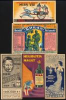 5 db ásványvizes számolócédula (Mira Mohai, Szent Lukács, stb.)