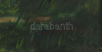 Olvashatatlan jelzéssel (Benedek György?): Szerelmespár. Olaj, vászon. Dekoratív fakeretben. 40×60 c...